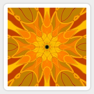 Cartoon Mandala Flower Yellow Orange and Red Sticker